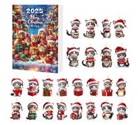 Countdown to Christmas Calendar - 24 Day Christmas Countdown with Cute 2D Acrylic Ornaments | Seasonal Advent Festive Decoration for Men, Women