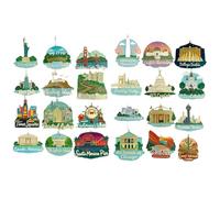 Countdown To Christmas Calendar - 2D Acrylic Collectible City Pendant | 24 Days Countdown Calendar,for Holiday Birthday Party Shops Living Room Bedroom Car Kitchen Backpack Bag Keyring