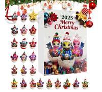 Countdown to Christmas Calendar - 2D Acrylic Decoration for Winter Holidays, 24 Days Dinosaur Christmas Countdown Ornaments | For Adults, Children, Family, Friends, Women