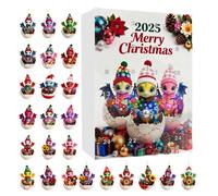 Countdown To Christmas Calendar,2D Acrylic Festive Holiday Decoration,24 Days Dinosaur Christmas Countdown Decorations - For Adults Children Family Women Men Children Teens