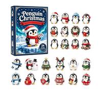 Countdown To Christmas Calendar 2D Flat 24 Days Festive Holiday Ornament | Holiday Countdown Calendar with Penguins Decor for Home Bedroom Office Party Tree Dorm Living Room