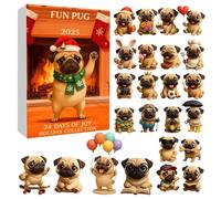 Countdown To Christmas Calendar | 2D Flat Acrylic Collectible Dog Pendant | 24 Days Countdown Calendar for Christmas | for Daughter Niece Family Friends Teens Students Schoolbag Pencil Case Backpack