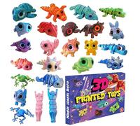 Countdown To Christmas Calendar | 3D Printed Flexible Articulated Animals,Christmas Countdown Decoration with 24 Articulated Animal Figures,for Kids Family Girls Teens Boys