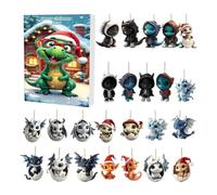 Countdown to Christmas Calendar Cute 2D Acrylic Dragon Ornaments