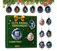 Countdown to Christmas Calendar - Holiday Decoration - Christmas Countdown 2D Acrylic Cute Animal Tree Ornaments - for Adults Teens Girls Boys Men Friends