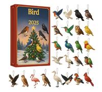 Countdown To Christmas Decoration | 2D Acrylic Decorative Ornament For 24 Days | Cute Calendar Toys Birds | For Classroom,
