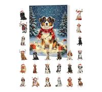 Countdown to Christmas | Dog 2D Acrylic Pendant - 24 Days Holiday Calendar | for Halloween Kids Adults Seasonal Thanksgiving Easter Holiday Teens