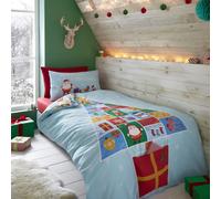 Countdown to Christmas Duvet Cover Blue Single