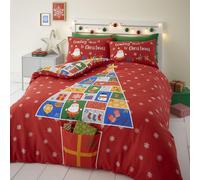 Catherine Lansfield Countdown To Christmas Easy Care Double Duvet Set Red