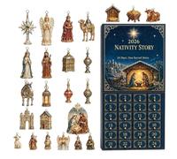Countdown To Christmas Ornament 2D Acrylic Jesus Nativity Scene Pendants