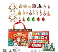 Countdown to Christmas,Pendant Earrings Bracelets,24 Day Christmas Necklace Set | for Holiday Seasonal Halloween Thanksgiving Easter Valentines Kids Teens Adults