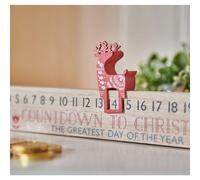 Countdown To Christmas Plaque with Red Reindeer Marker
