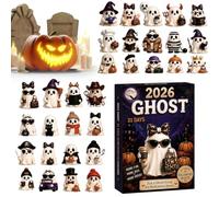 Countdown to Halloween Calendar 24 Days Ghost Figures Home Ornaments | Halloween Countdown Decoration for Kids, Holiday, Birthday Party, Home, Tree, Wall, Mantle, Window