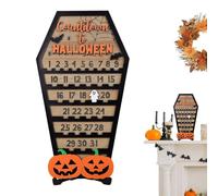 Countdown To Halloween Calendar Wooden Coffin Shape Festive Decorations