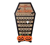 Countdown To Halloween Calendar Wooden Coffin Shape Festive Decorations
