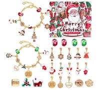 Countdown to the Christmas Calendar, Christmas Bracelet Jewellery Craft Set Festive Collecting Advent Craft Set for Children Adults Girls