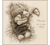 Counted Cross Stitch Kit: Baby with Cuddly Bunny