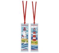 Counted Cross Stitch Kit: Bookmark: Lighthouses: Set of 2 Groves & Thames White One Size