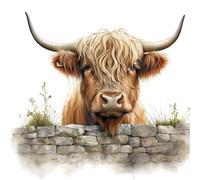 Counted Cross Stitch Kit - Full Embroidery Cotton Thread 11CT Highland Yak (40x40cm), Full Embroidery Cross Stitch for Home Natural Style & Living Room Decor