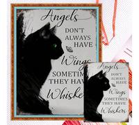 Counted Cross Stitch Kits for Adults Beginners,Poster Black Cat 14CT Printed DIY Canvas Pattern, Easy Needlepoint Embroidery Kit Supplies, Home Wall Decor Art Craft Gift 11.81x15.75inch