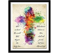 Counted Cross Stitch Kits for Beginner Colorful Christian Jesus 11CT Stamped Cross Stitch Pre-Printed Pattern Embroidery DIY Children's Adult Home Decoration 16x20 inch
