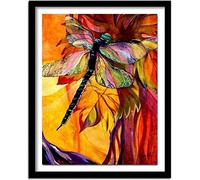 Counted Cross Stitch Kits for Beginner Dragonfly 11CT Stamped Cross Stitch Pre-Printed Pattern Embroidery DIY Children's Adult Home Decoration 16x20 inch