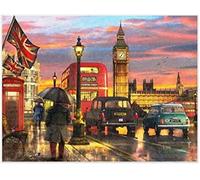 Counted Cross Stitch Kits for Beginner Famous Buildings in London 11CT Stamped Cross Stitch Pre-Printed Pattern Embroidery DIY Children's Adult Home Decoration 16x20 inch