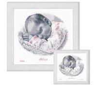 VERVACO (3PL) Cross Stitch, Cotton, Sleeping Baby (14 Count), ca. 25 x 24 cm / 10" x 9,6"