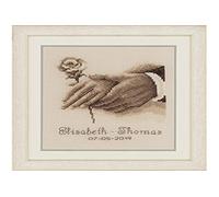 VERVACO (3PL) Cross Stitch WDDNG, Cotton, Wedding Rings (14 Count), ca. 16 x 18 cm / 6,4" x 7,2"