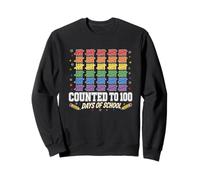 Counted To 100 Days Of School Tally Rainbow Kids Sweatshirt