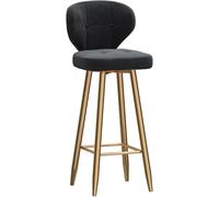 Counter Bar Stools with Arc Back and Velvet Upholstered Seat, Tall Stool Dining Chair for Home Kitchen Island, 26/30in (Black-1ps,75cm)