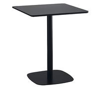 Counter Bistro Pub Table 18mm Square Dining Table Top Durable Artificial Board Powder Coated Iron Legs Black 60x75cm (23.6x29.5in) Perfect for Home & Commercial Use