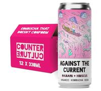 Counter Culture Kombucha Soda, Kombucha Soda, Loud Flavours & Low Calories, Probiotic Drink for Gut Health (12 x 330ml, Rhubarb & Hibiscus)