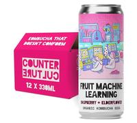 Counter Culture Kombucha Soda, Kombucha Soda, Loud Flavours & Low Calories, Probiotic Drink for Gut Health (12 x 330ml, Raspberry & Elderflower)