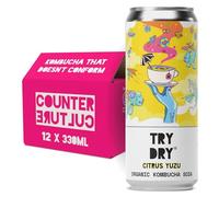 Counter Culture Kombucha Soda, Kombucha Soda, Loud Flavours & Low Calories, Probiotic Drink for Gut Health (12 x 330ml, Citrus Yuzu)