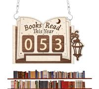 Counter for Books Beds | Wooden Decoration for Study, Decorative Sign for the Library, for Student Readers, Librarians, Writers Authors Office Home Birthday Holiday