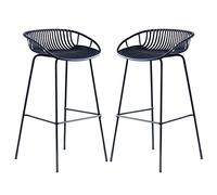 Counter Height Bar Stool Armless Fixed Height High Chairs Kitchen Dining Cafe Chair with 300lb Capacity for Kitchen, Recreation Room or Game Room, Set of 2