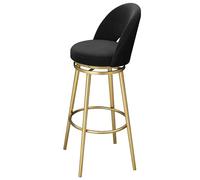 Counter Height Bar Stools, 360° Swivel with Backs, Upholstered Seat, Metal Frame & Footrest for Kitchen Island, Dining Room