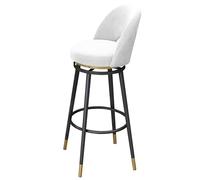 Counter Height Bar Stools, 360° Swivel with Backs, Upholstered Seat, Metal Frame & Footrest for Kitchen Island, Dining Room