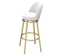 Counter Height Bar Stools, 360° Swivel with Backs, Upholstered Seat, Metal Frame & Footrest for Kitchen Island, Dining Room