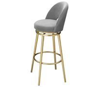 Counter Height Bar Stools, 360° Swivel with Backs, Upholstered Seat, Metal Frame & Footrest for Kitchen Island, Dining Room