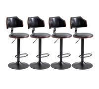 Counter Height Bar Stools for Kitchen Island, Adjustable Swivel Bar Stools with Backs Upholstered PU Leather Bar Chair Barstool Beige-Set of 1 Interesting (Black Set of 4)