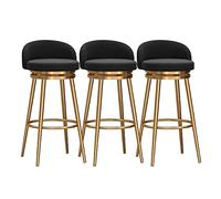 Counter Height Bar Stools Set of with Back and Swivel - Farmhouse Velvet Breakfast Bar Stools with Gold Metal Legs, Height