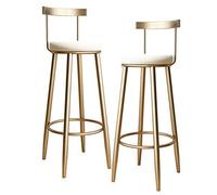 Counter Height Barstools with Backrest High Stool Wrought Iron Bar Stool Gold Metal Leg Velvet Cushion, Kitchen Breakfast Chair Footrest for Bistro Pub Dining Room Coffee