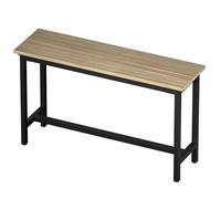 Counter Height Long Bar Table - 100cm Rectangular Pub Table with 2.3cm Thick Desktop & Metal Bracket - Sturdy Kitchen Table for Home Bars & Cafes