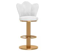 Counter Height Stools 360° Swivel Bar Stool Heavy Duty Breakfast Tall Chairs Height Adjustable Barstools, Screw Lift, Butterfly Backrest and Thick Legs (White,65-80cm(25.6-31.5''))