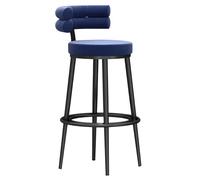 Counter Height Stools Bar Stools Kitchen Island Stools, Velvet Upholstered Counter Height Stools with Soft Backrest, Counter High Dining Chair for Home & Commercial (Blue,65cm(25.6''))