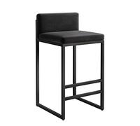 Counter Height Stools Upholstered Barstools with Back, Velvet Kitchen Island Bar Stools with Footrest Dining Chairs for Kitchen Island Home Pub (Black,1Pcs 29.5in)