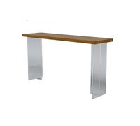 Counter Height Table Modern Wooden Bar Table Acrylic Transparent Legs Home Rectangular High Top Table Pub Cocktail Table(Large)