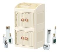 Counter Makeup Organizer - 3 Tier Cosmetic Display Stand Dustproof Perfume Holder Organizer for Cosmetics Bedroom Bathroom Vanity Home Women Girls Beauty, White, Fare riferimento alla descrizione